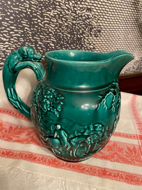 Wedgwood Hunt Scene Pitcher with Dog Handle – Vintage Ceramic