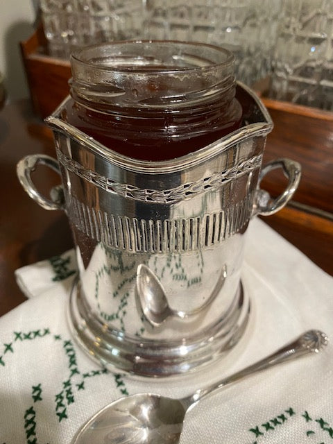 Vintage Silver Jam Server with Glass Insert – England, 1940’s