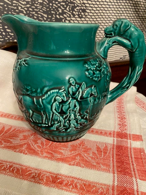 Wedgwood Hunt Scene Pitcher with Dog Handle – Vintage Ceramic