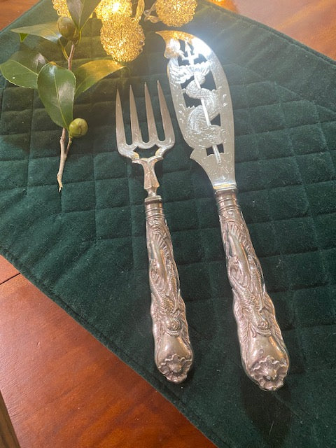 Vintage English Fish Serving Set – Knife & Fork (2-Piece), 1940s