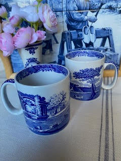 Spode Blue Italian Porcelain Mugs (Set of 2) – 9oz